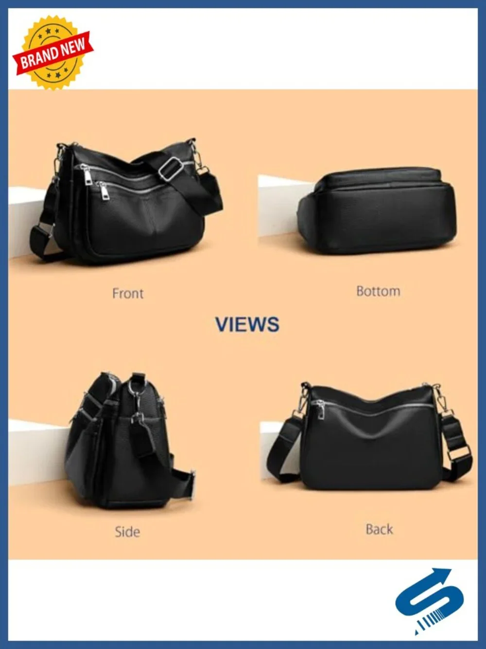 Genuine Leather Women's Hobo Bag Large Crossbody Shoulder Purse